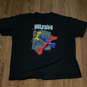 Rush Roll the Bones Band Tour Black Graphic Short Sleeve T-Shirt‎ Vintage 1991